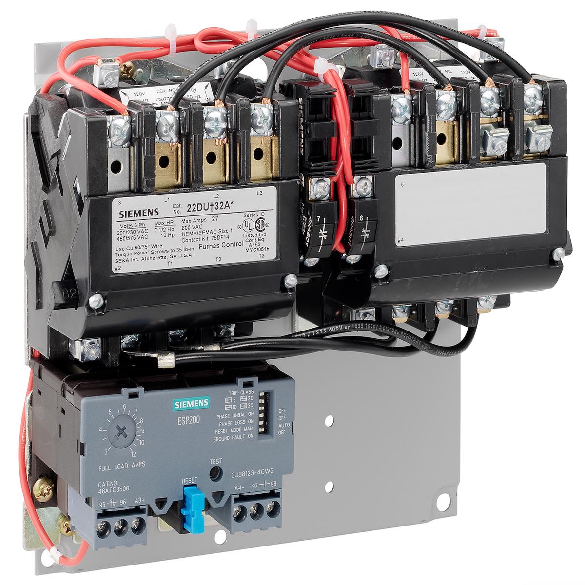 22FUF32AA – Siemens 45A 600V 3 Pole Motor Starter, 3 Phase, 220V Coil, Class 22 Full Voltage Heavy Duty