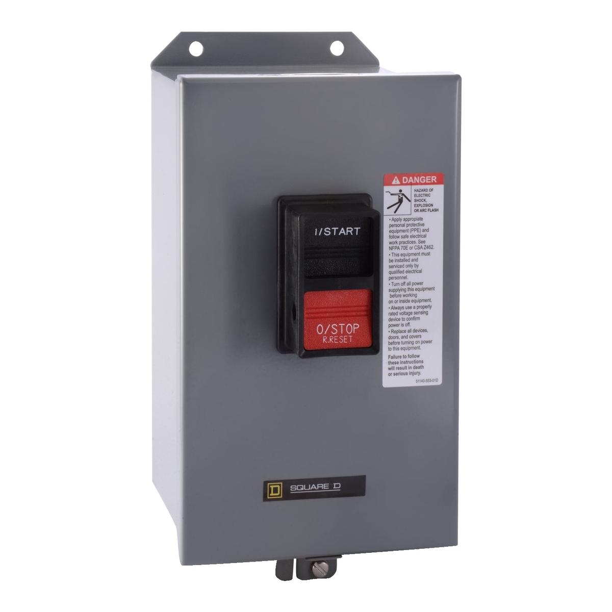 2510MCA1 – Square D 27 Amp 600VAC 2 Pole Manual Motor Starter NEMA M1 Frame