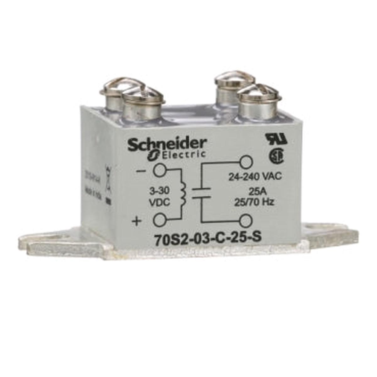70S2-03-C-25-S – Schneider Electric 25A 24-280VAC SPST-NO Solid State Relay Panel Mount