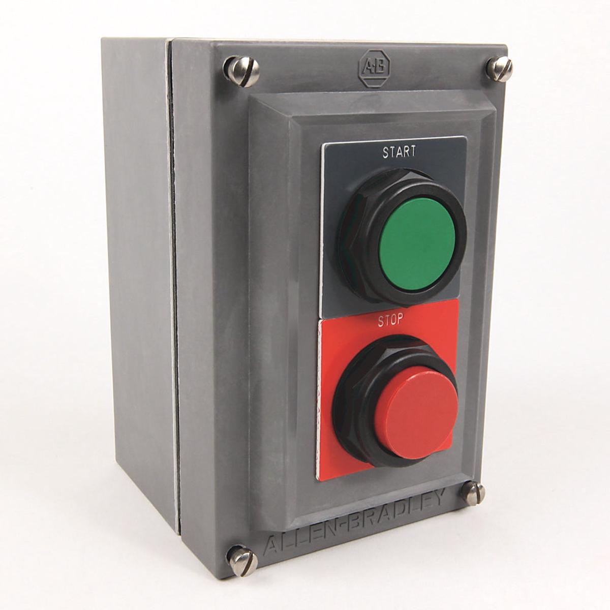 800H2HA4RL – Allen-Bradley Heavy Duty 2-Button Push Button Station, 30mm Flush/Extended Operator, Motor Control
