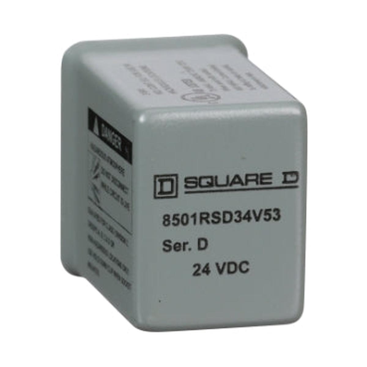 8501RSD34V53 – Square D 5A 24VDC 4PDT Plug-In Relay Type R Hermetically Sealed Miniature