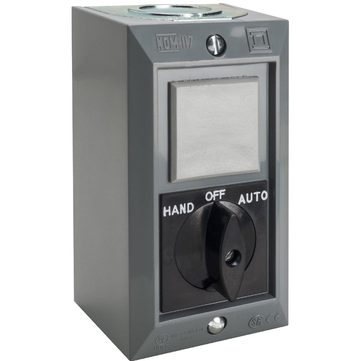 9001BG112 – Schneider Electric Harmony 9001B Complete Control Station, 5A 600V AC, Hand-Off-Auto, NEMA 1, Surface Mount