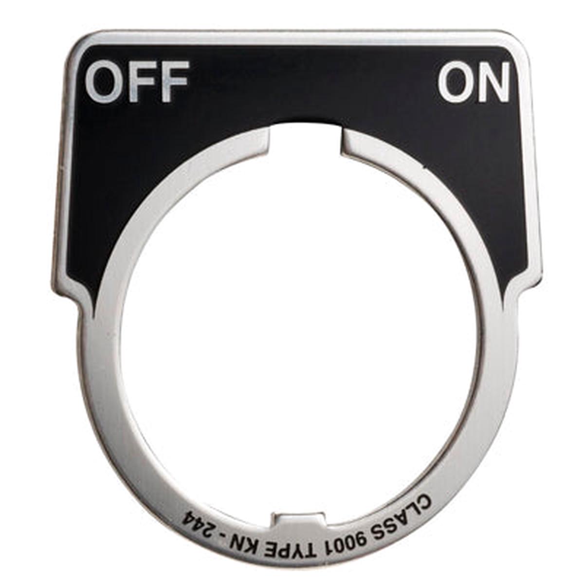 9001KN244 – Square D 30mm Push Button Legend Plate OFF ON Aluminum White