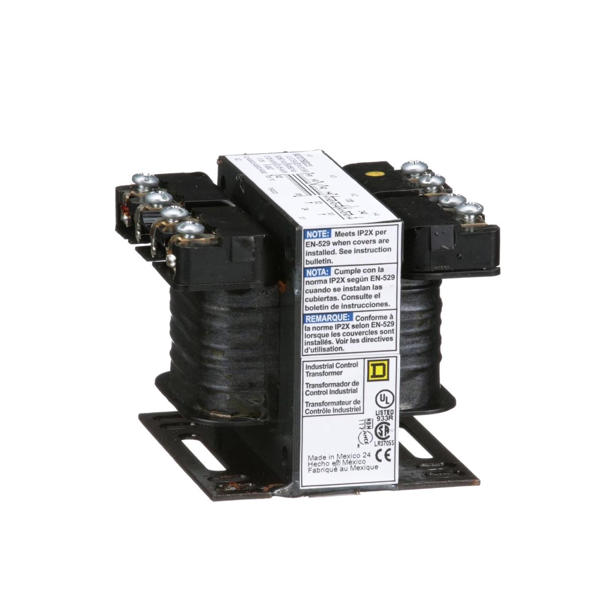9070T50D23 – Square D 50VA 120/240V to 24V Control Transformer, 1 Phase, Open Type
