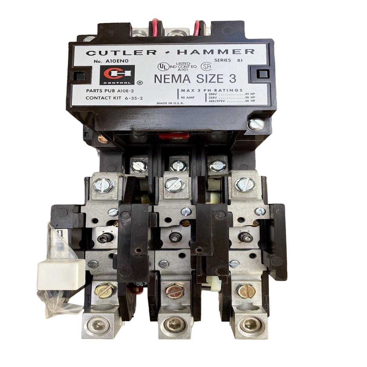 A10AG0 – Cutler Hammer Size 00 Motor Starter 9A 3-Pole 600V NEMA
