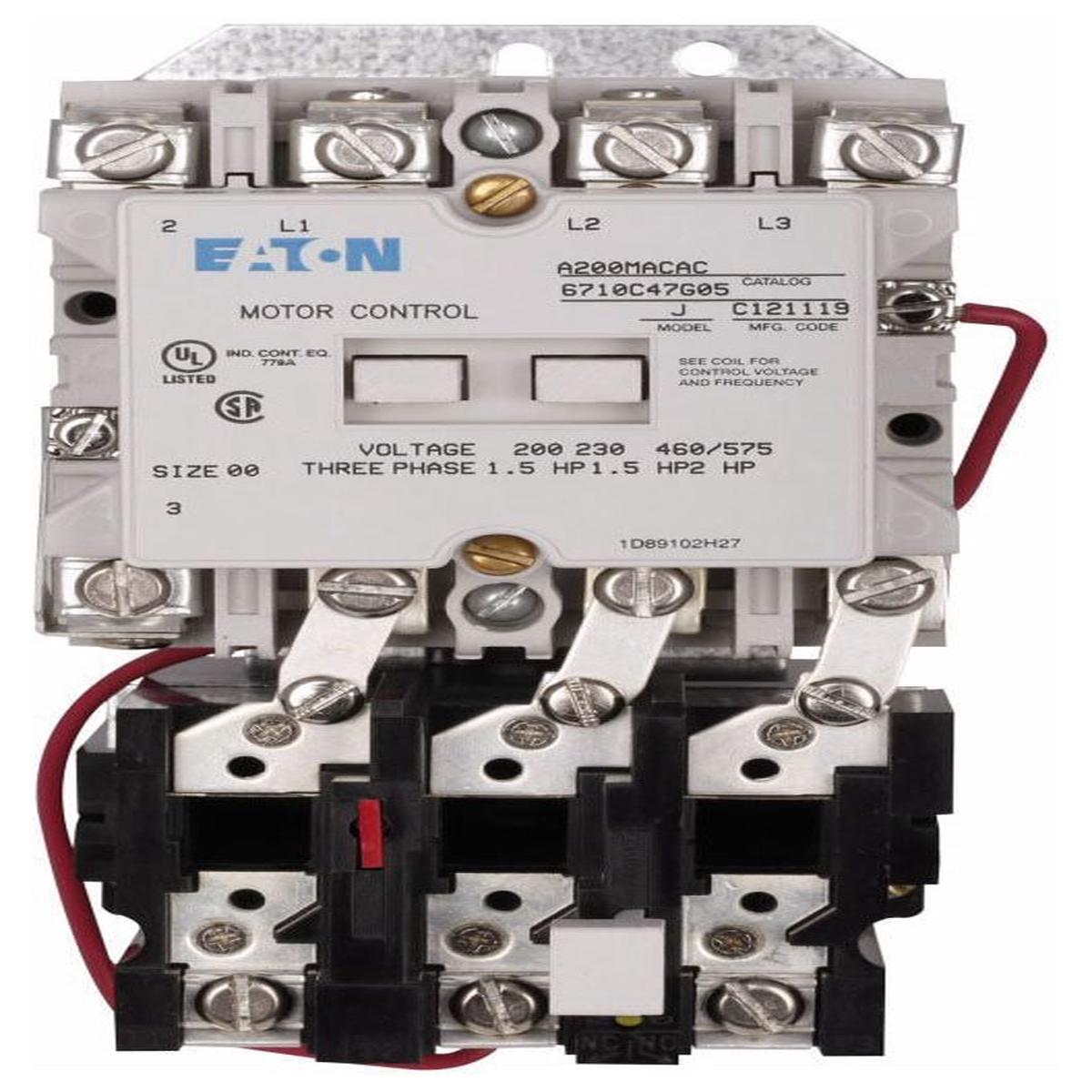 A200MDBR – Cutler Hammer Eaton Westinghouse A200 Series 36A 115V 2-Pole Non-Reversing NEMA 1-1/2 Motor Starter