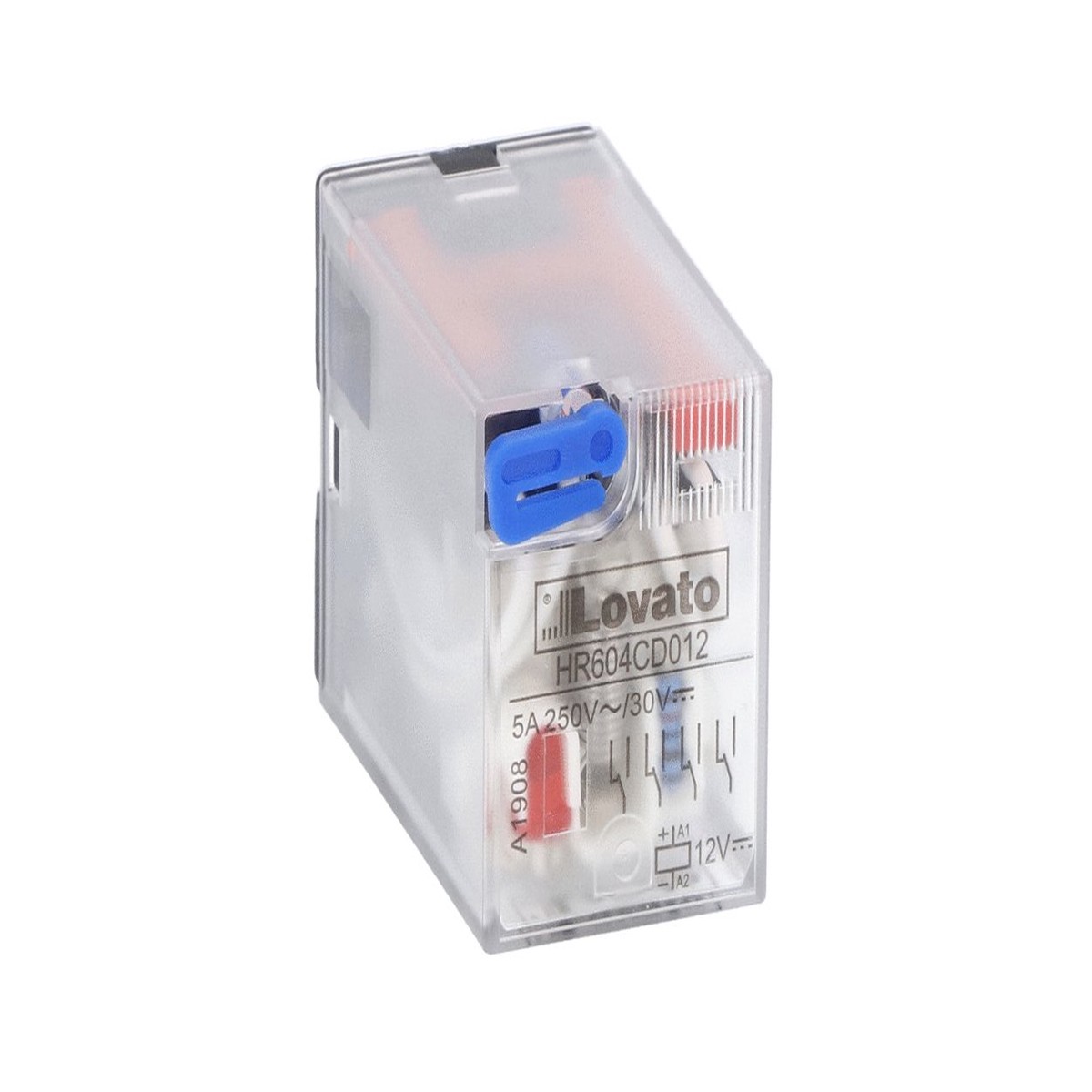 Lovato Electric Industrial relay with LED state indicator and mechanical actuator – HR604CD012 (MOQ 10 pcs)