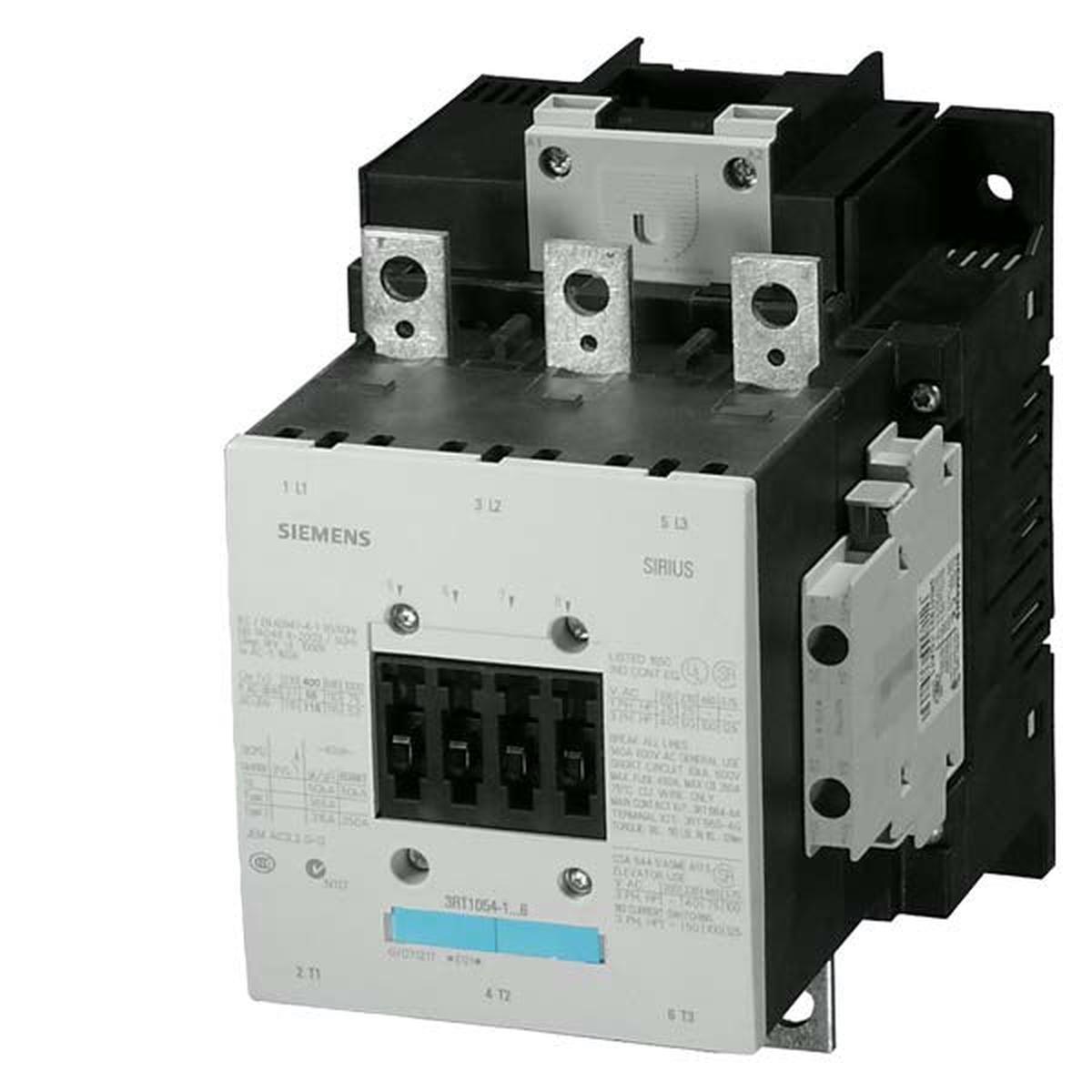 3RT1056-6NB36 – Siemens 185A 3-Pole Power Contactor 90kW 400V AC 24V DC PLC Input