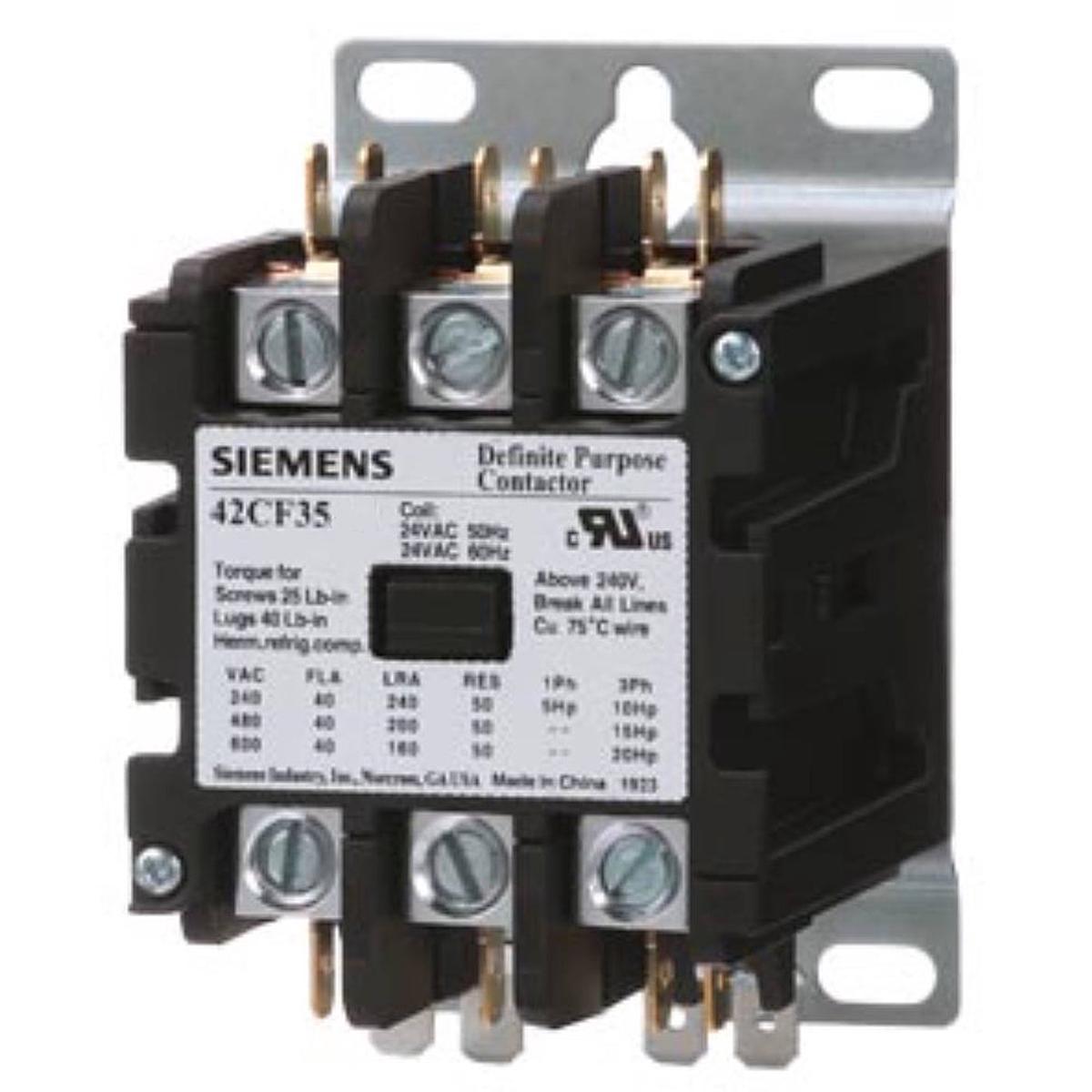 42CF35AF – Furnas Class 42 40A 600V 3 Pole Motor Control Contactor with 120V Coil