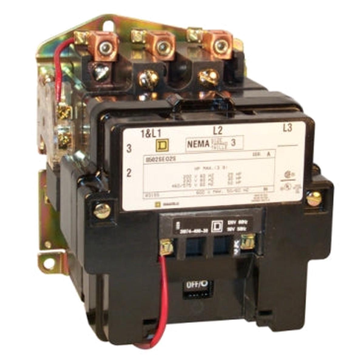 8502SEO3V03 – Square D 90A 600VAC 4-Pole NEMA Size 3 Non-Reversing Motor Contactor with 240VAC Coil