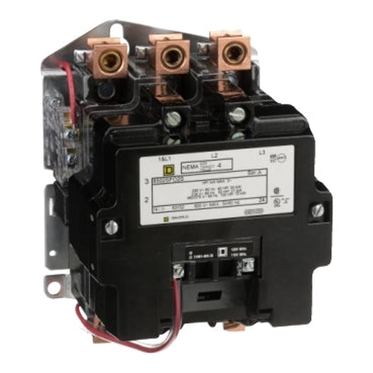 8502SFO2V02S – Square D 135A 3P 120V NEMA Size 4 Non-Reversing Contactor