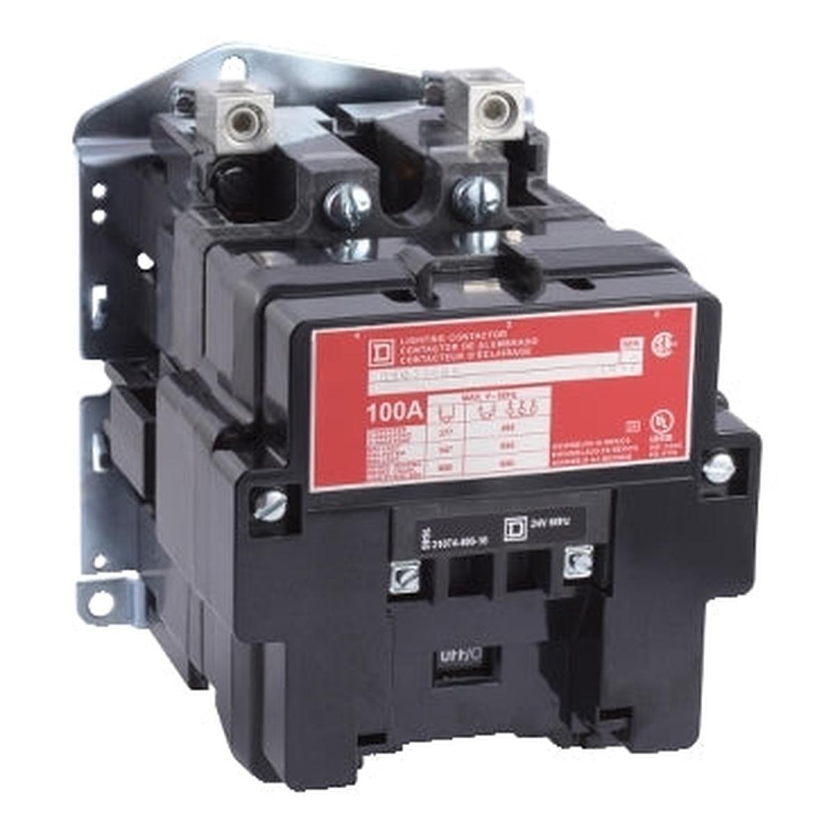 8903SQO3V04 – Square D 4 Pole 100A 277VAC Electrically Held Lighting Contactor
