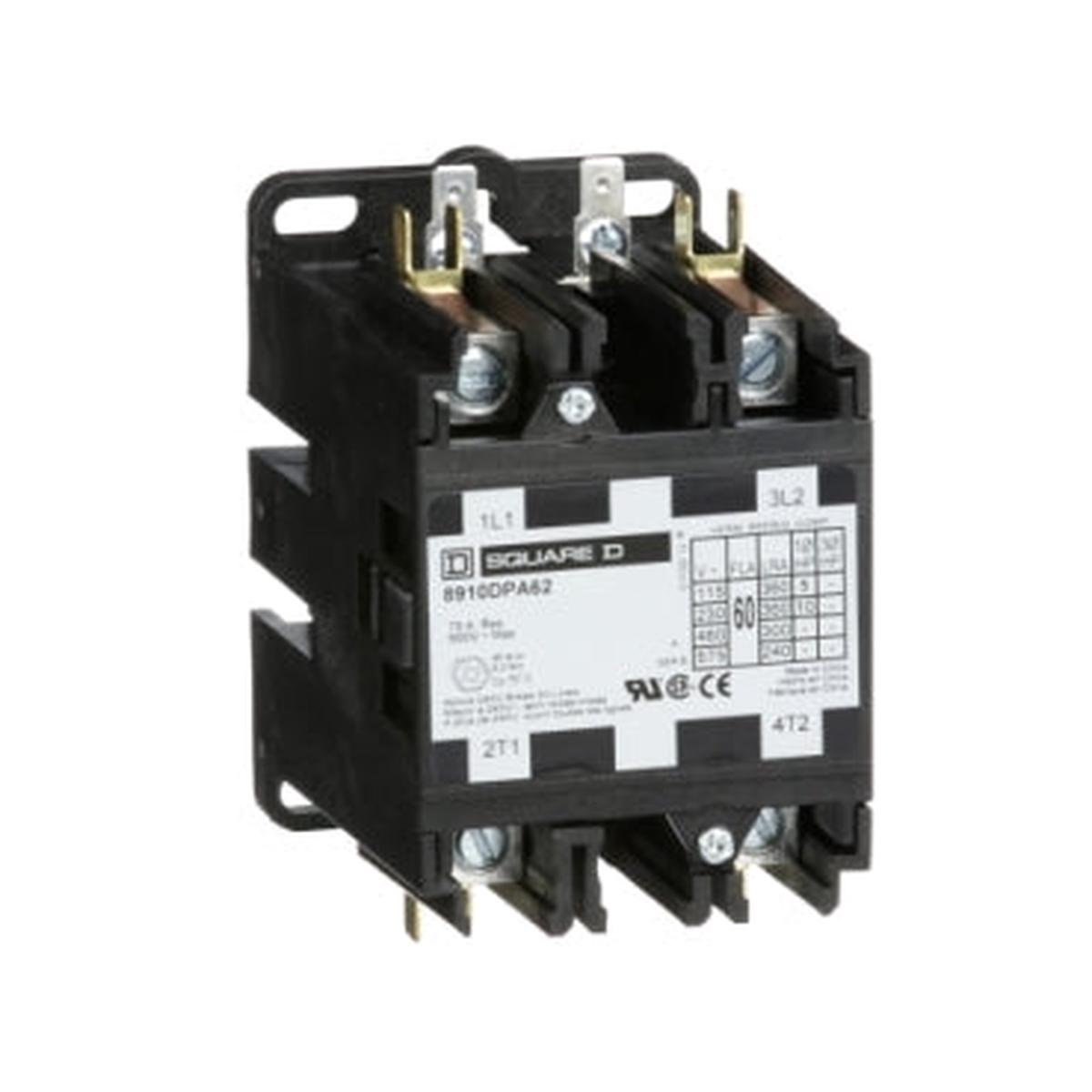 8910DPA62V09 – Square D 60A 2-Pole Definite Purpose Contactor 208-240VAC Coil
