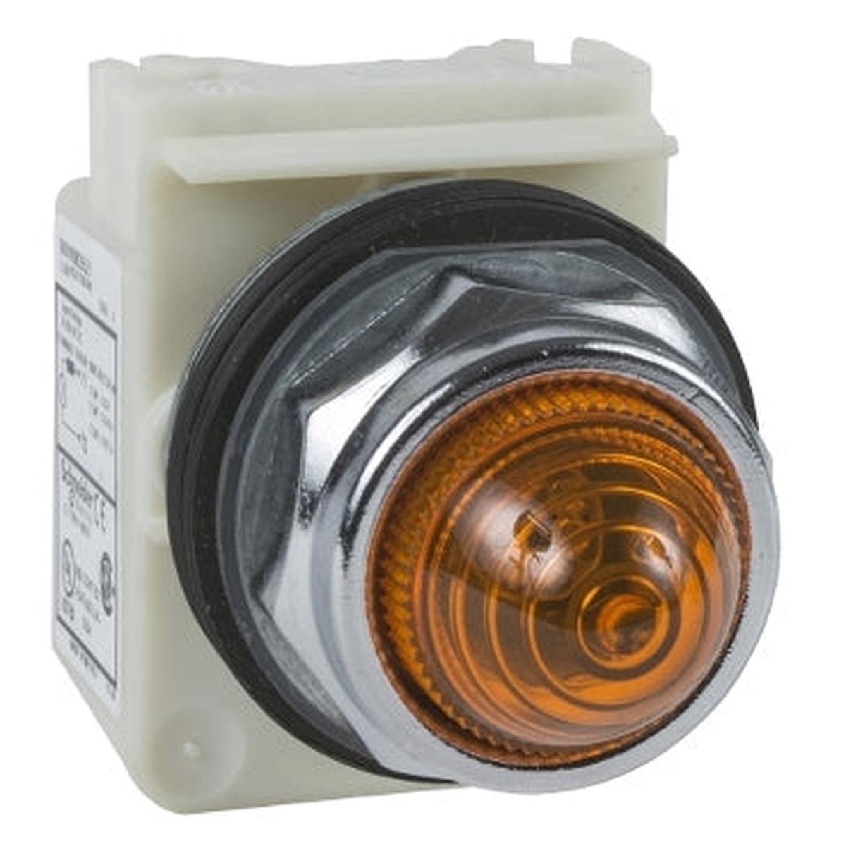 9001KP38LYA9 – Schneider Electric 120V Amber LED Pilot Light, 30mm Round, IP66, Screw Clamp Terminals