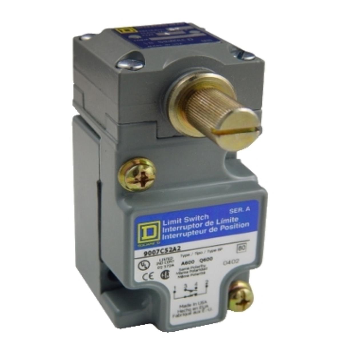 9007C52A2 – Telemecanique 10A 600V 1-Pole Heavy Duty Rotary Actuated Limit Switch Plug-In