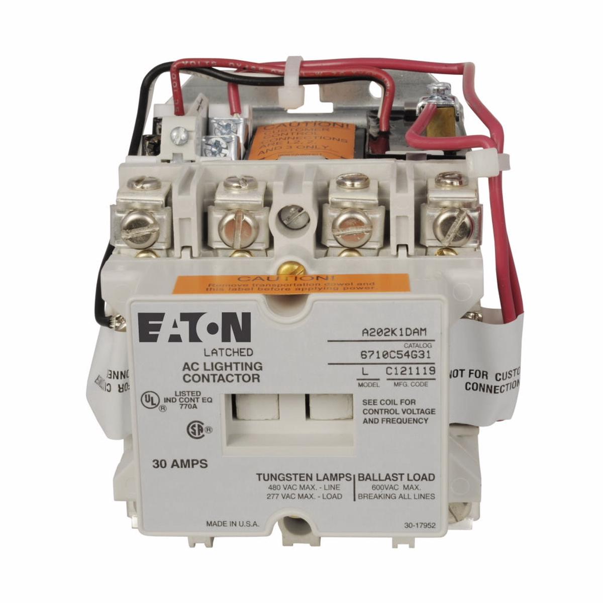 A202K1CA – Cutler Hammer 30A 600V 3-Pole Magnetic Contactor, 120V Coil, A202 Series