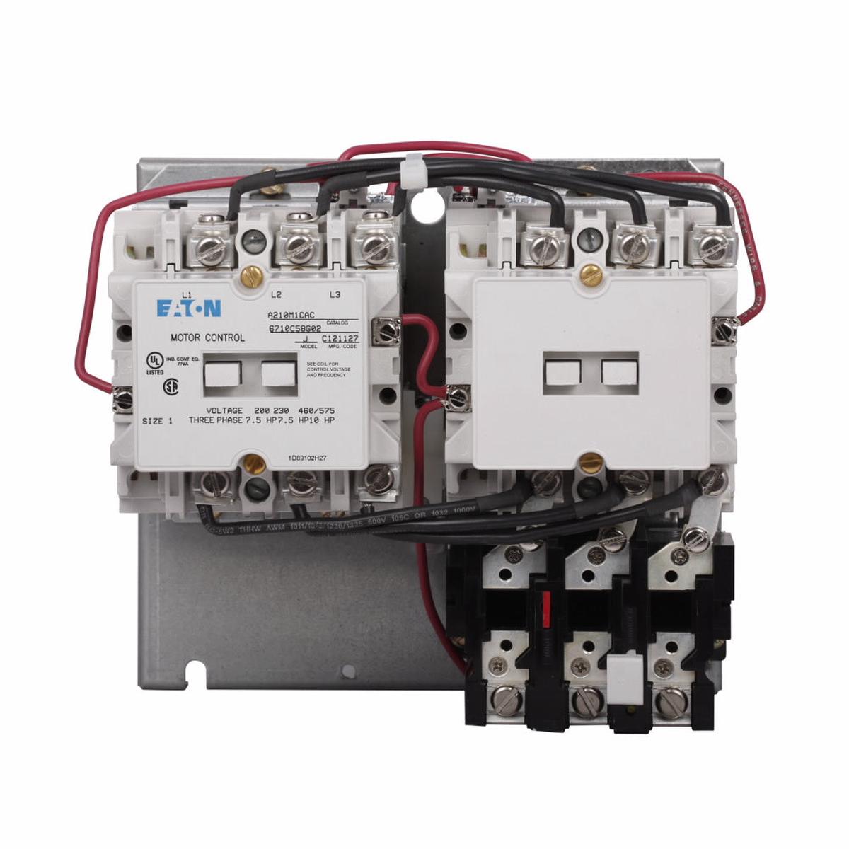 A250M1CAC – Cutler Hammer 27A 600V 3 Pole Motor Starter Reversing Vertical NEMA A200 Series