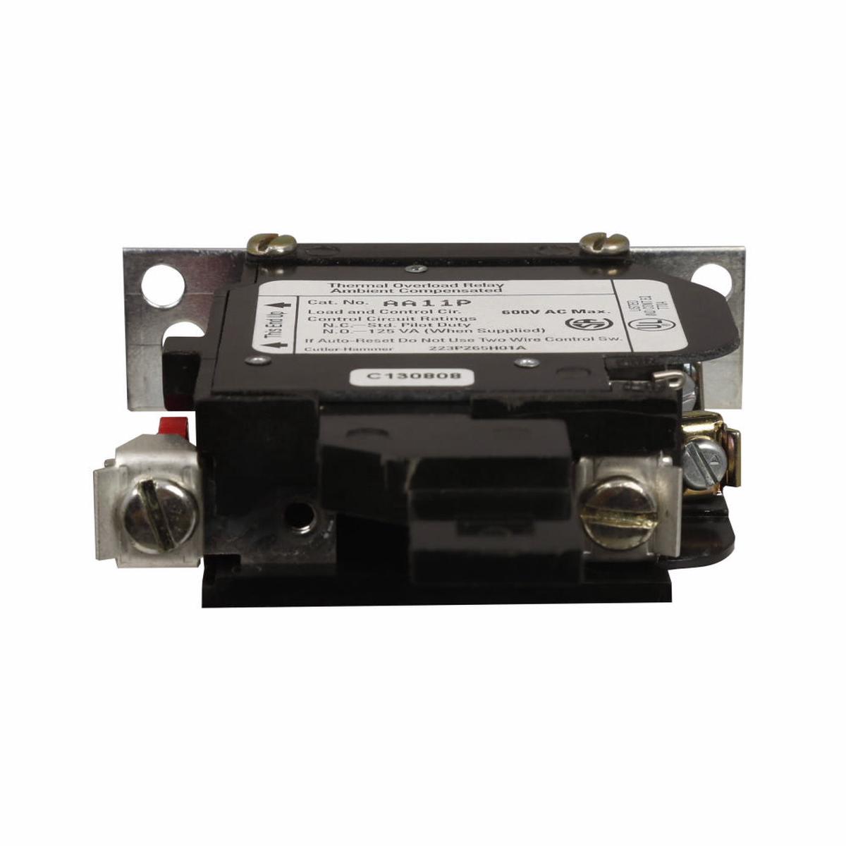 AA41A – Cutler Hammer A200 Series Thermal Overload Relay, 19A-135A Adjustable Amperage, NEMA, Starter Mounted, 1 Pole, Class 20 Trip