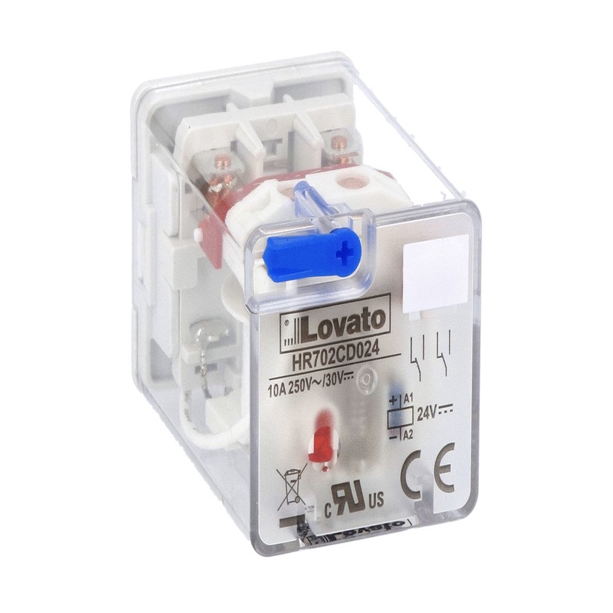 Lovato Electric 11-PIN Industrial relay with LED state indicator and mechanical actuator – HR703CD110