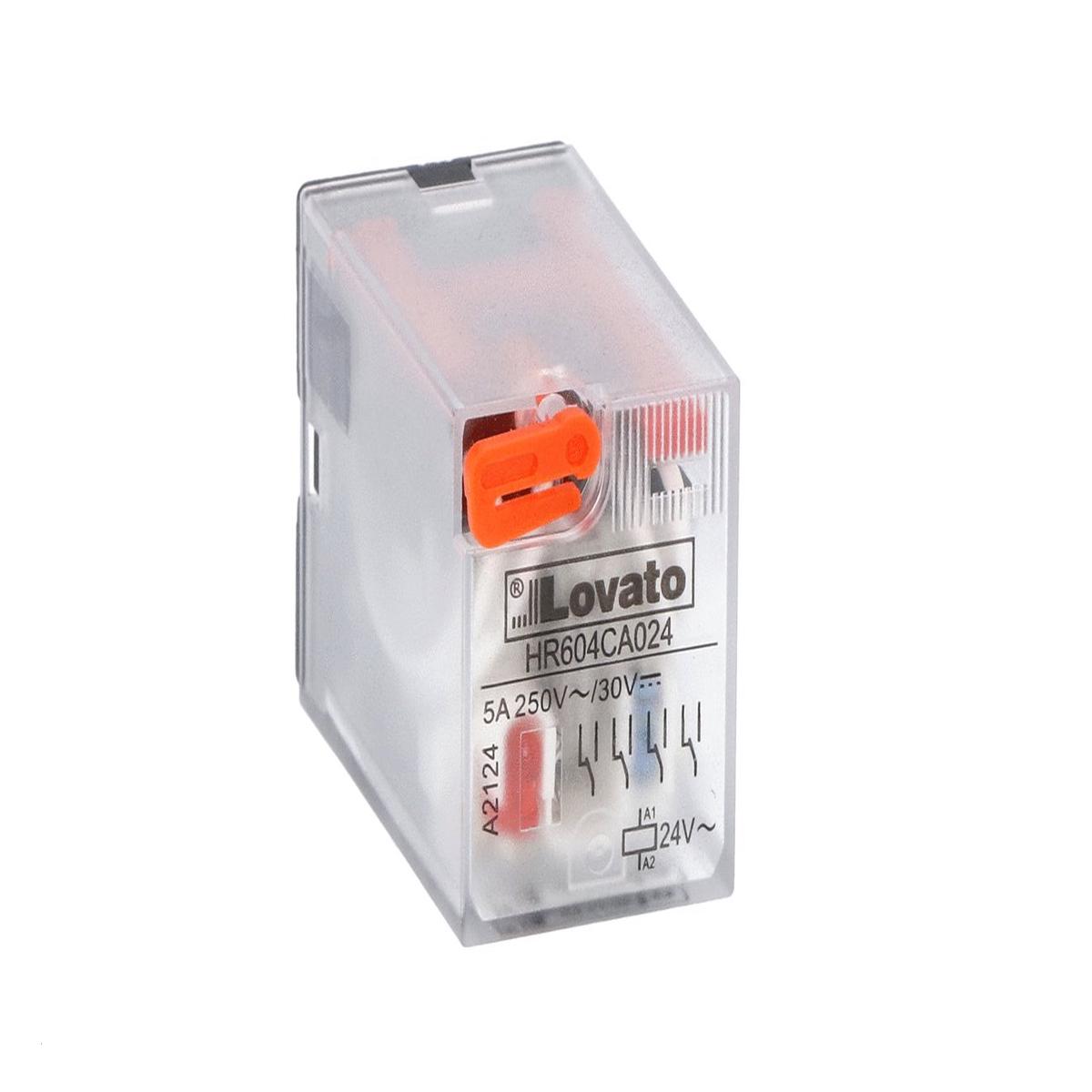 Lovato Electric Industrial relay with LED state indicator and mechanical actuator – HR604CA110 (MOQ 10 pcs)