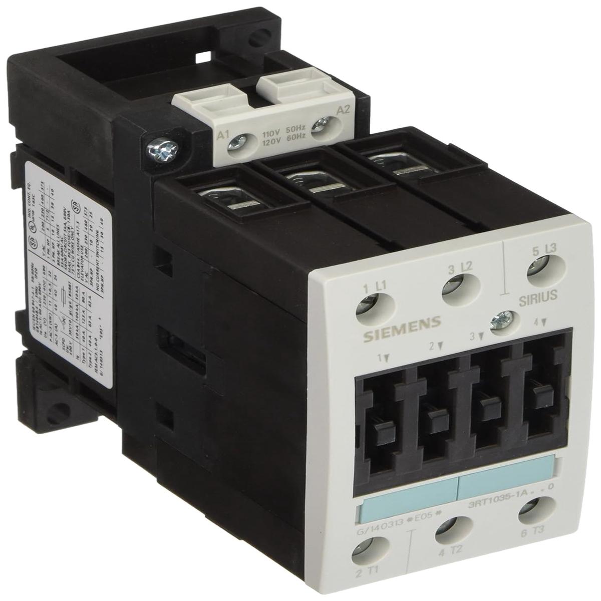 3RT1035-1XB40-0LA2 – Siemens Sirius 3 Pole 40A 600V Motor Contactor with 24V DC Coil