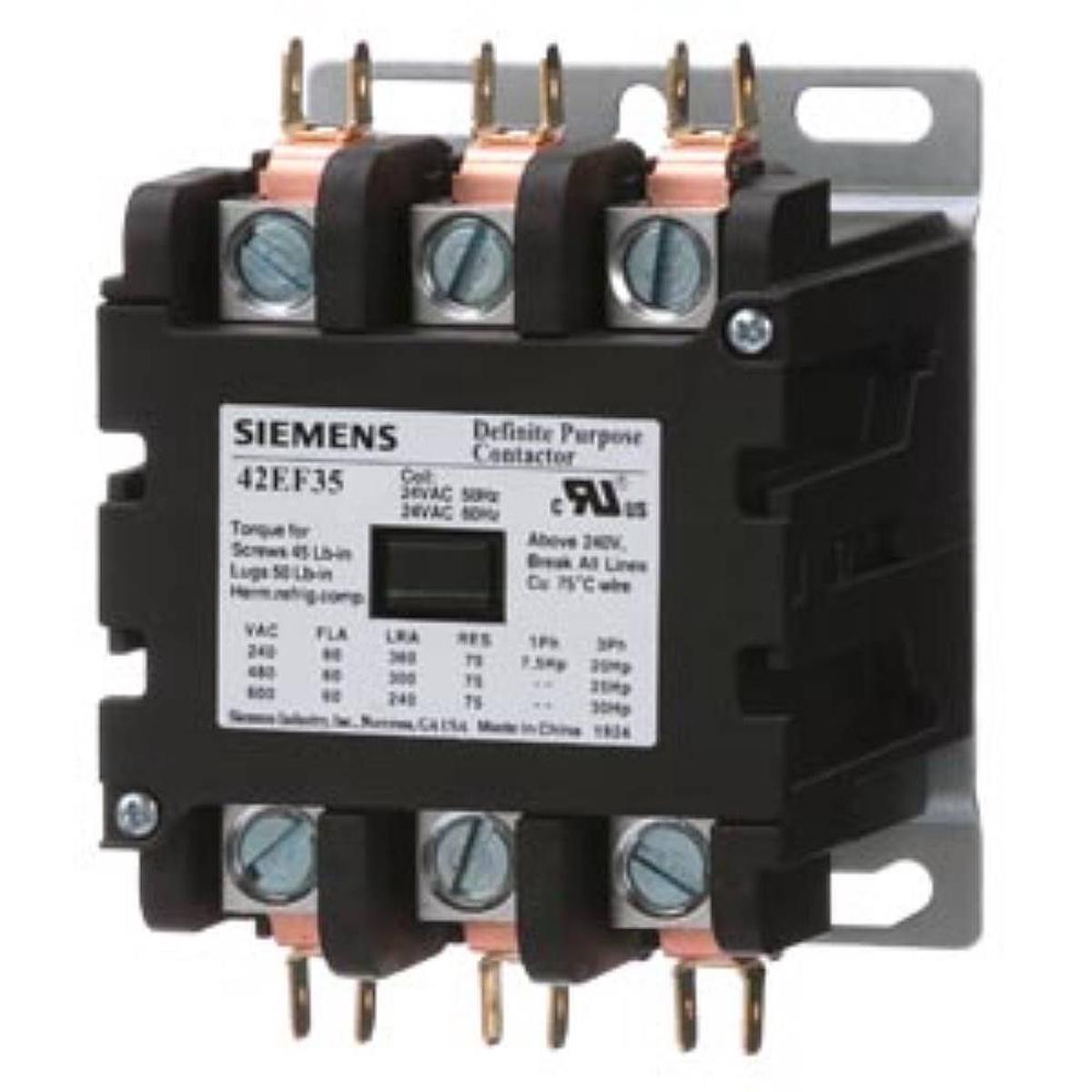 42EF35AL – Furnas 60 Amp 3 Pole Definite Purpose Contactor 120-600 VAC Motor Control