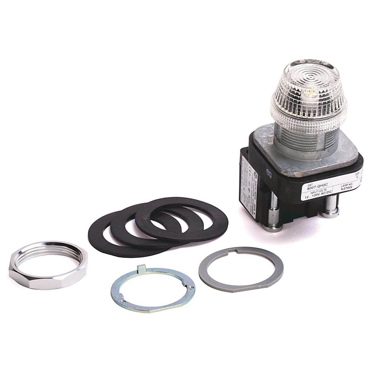 800T-QH2G – Allen-Bradley 30mm LED Pilot Light, 12-130V AC/DC, Green Lens, Metal Operator, NEMA 1/4/12/13