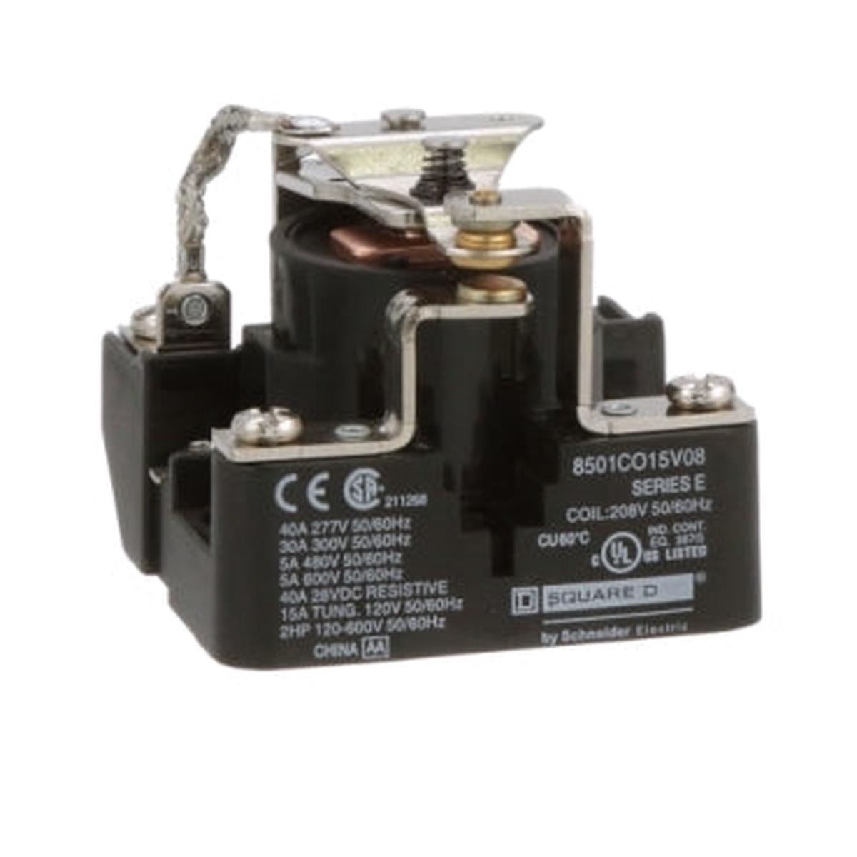 8501CO15V08 – Schneider Electric Power Relay 2 HP 30A SPDT 1NO 1NC 208 VAC Coil