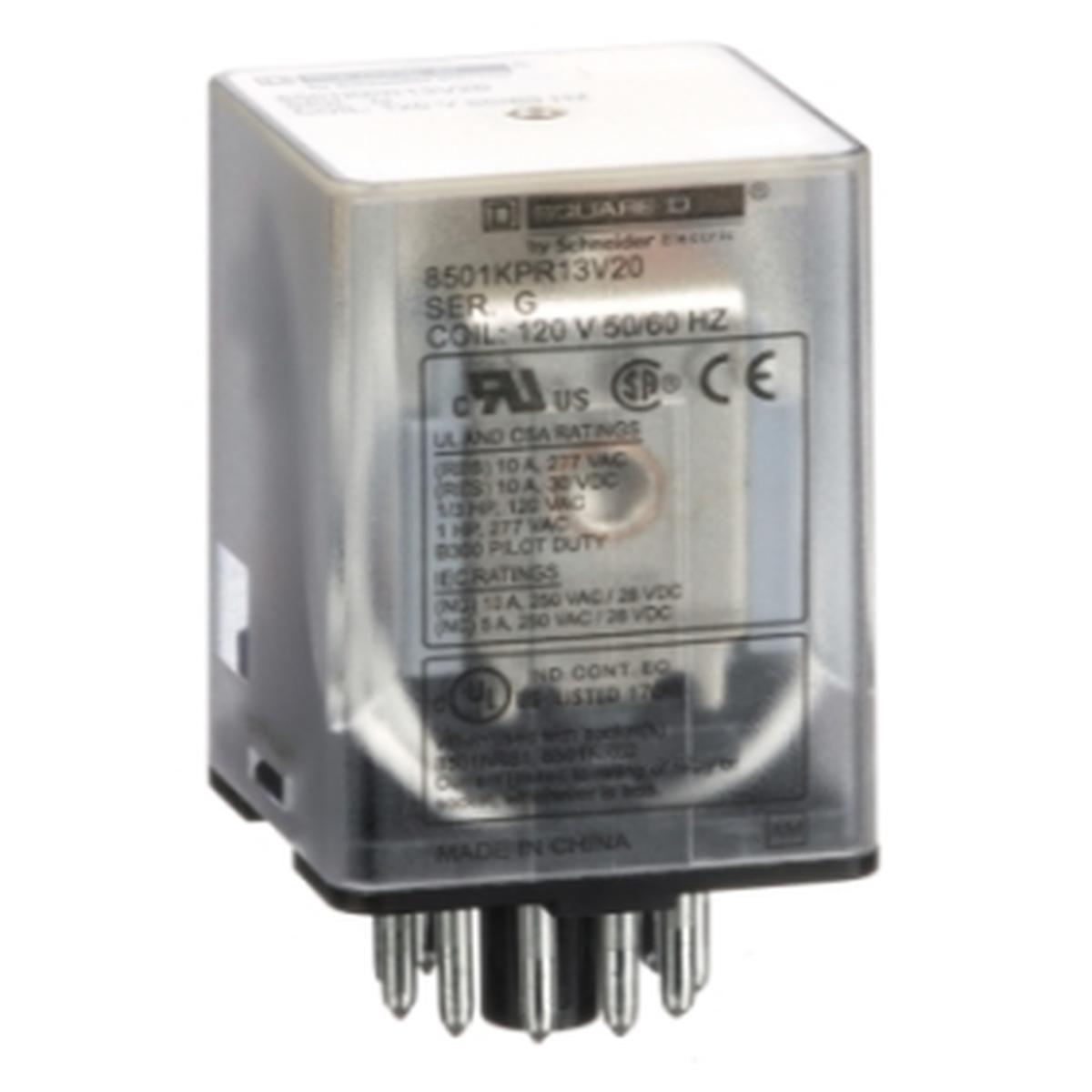 8501KU12V24 – Schneider Electric 2-Pole 240VAC Coil Plug-In Relay 8-Blade