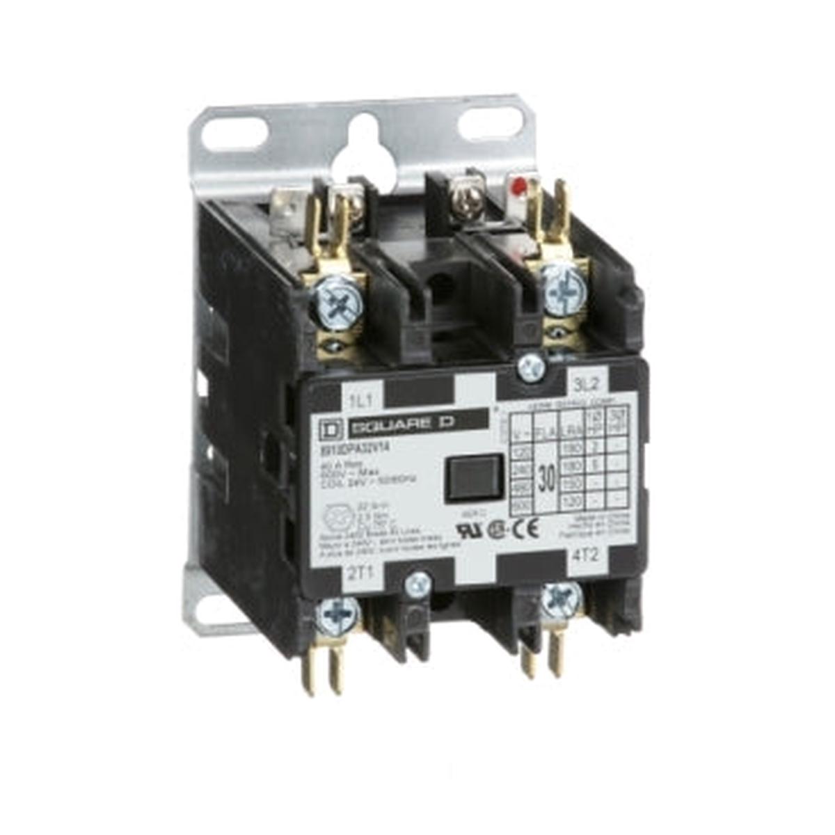 8910DPA32V14 – Square D Definite Purpose Contactor 30A 2 Pole 24VAC 600V 1-Phase