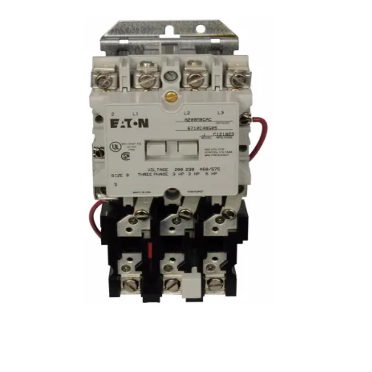 A200M0CACD – Eaton A200 Series Non-Reversing Motor Control Starter 18A 120V 3P Open Enclosure