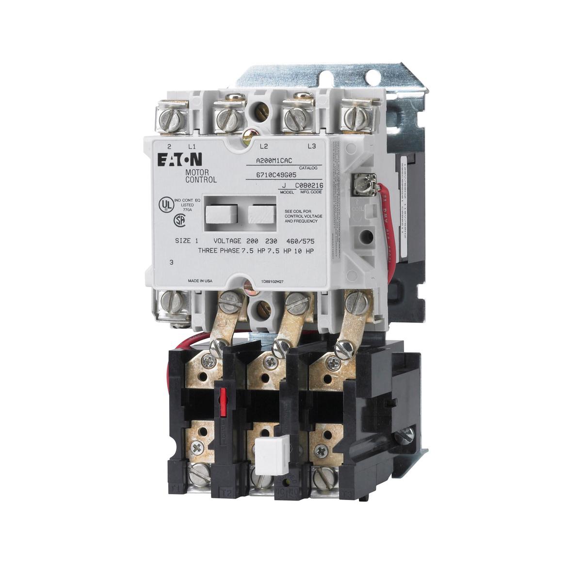 A200M1CX – Cutler Hammer 27A 600VAC 3-Pole Size 1 Non-Reversing Motor Starter