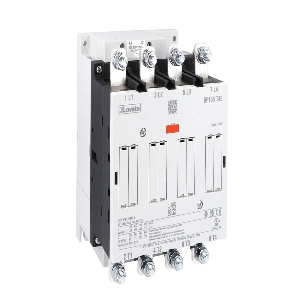 Lovato BF Series: 4 Pole Contactor, IEC – BF230T4E400