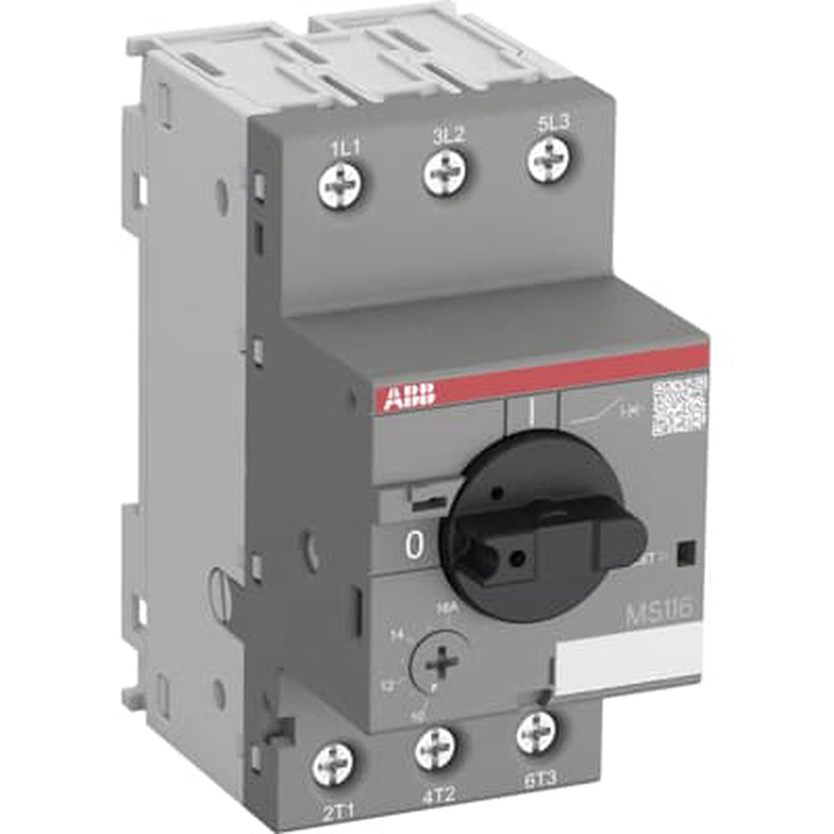 1SAM250000R1012 – ABB MS116-12 Manual Motor Starter 12A 3-Pole Thermal-Magnetic 100kA Breaking Capacity
