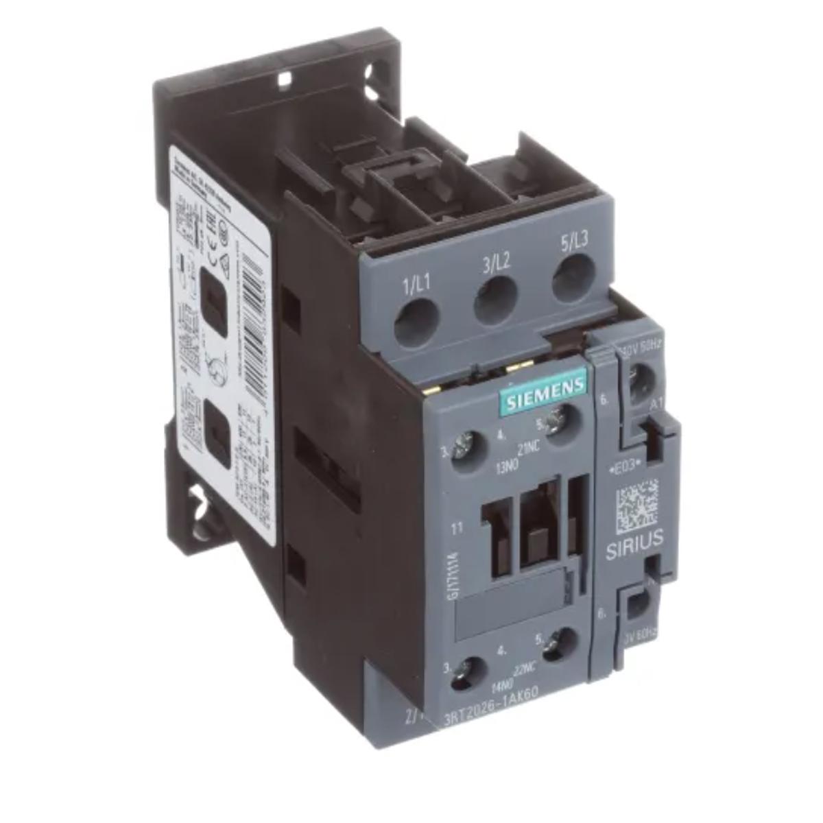 3RT1026-3XG28-0MV0 – Siemens 25A 600V 3-Pole Sirius Contactor with 230V Coil