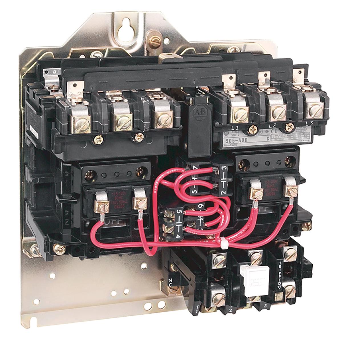 505-BOD – Allen-Bradley 27 Amp 600VAC 3-5 Pole NEMA Size 1 Reversing Motor Starter