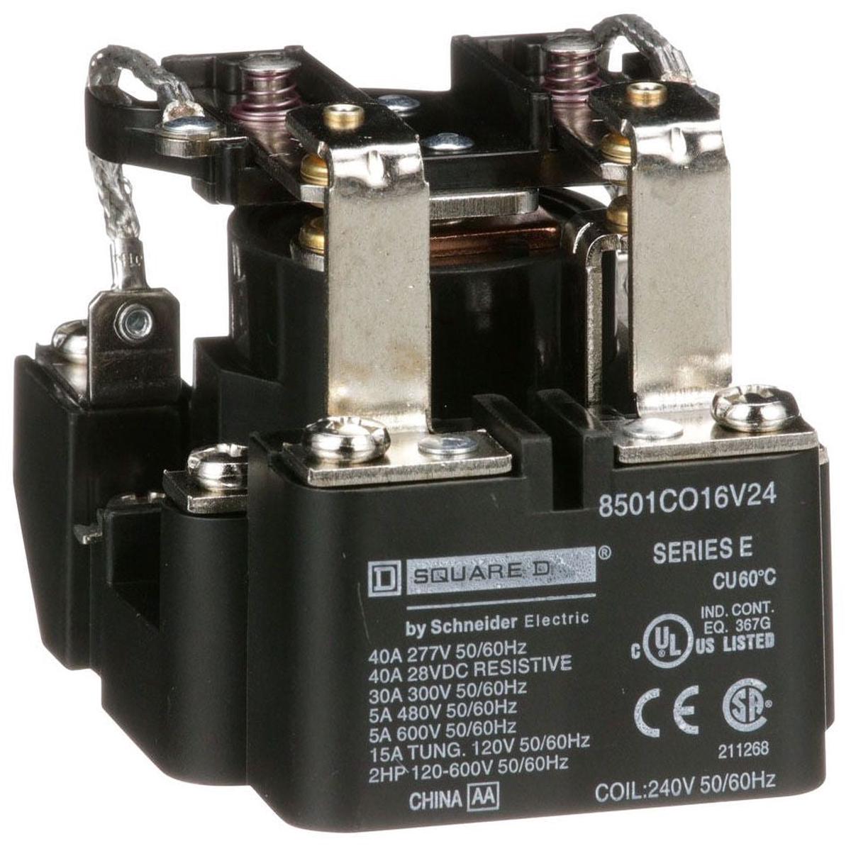 8501CO16V24 – Square D 30A 240VAC DPDT Power Relay Type C for Motor Control