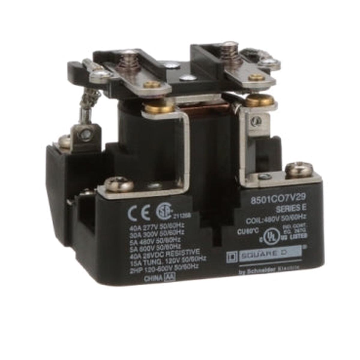 8501CO7V29 – Square D 30A 480VAC DPST 2NO Power Relay for Motor Control