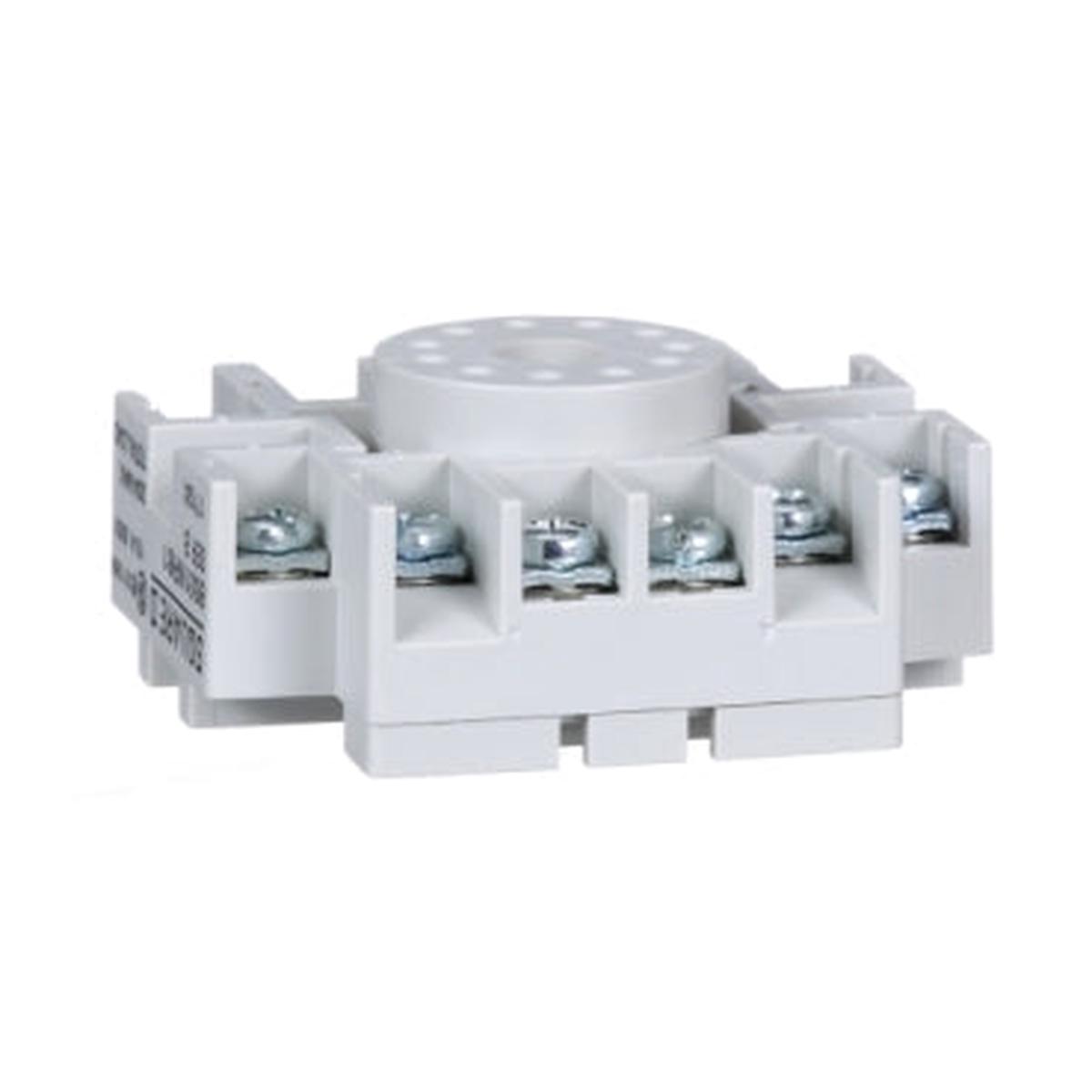 8501NR61 – Square D 11-Pin Type N Plug-In Relay Socket, Single Tier, DIN Rail/Panel Mount, 600 VAC, 5-15 Amp