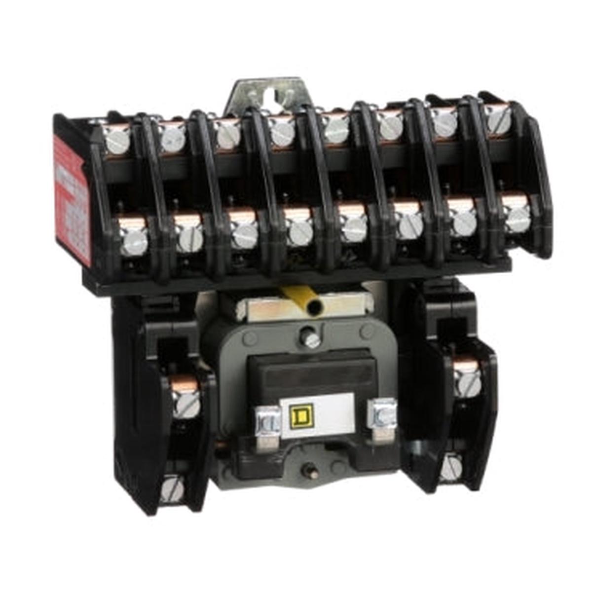 8903LO1000V04 – Square D 30A 600V 10-Pole Lighting Contactor Type L Electrically Held 277V Coil Open Frame