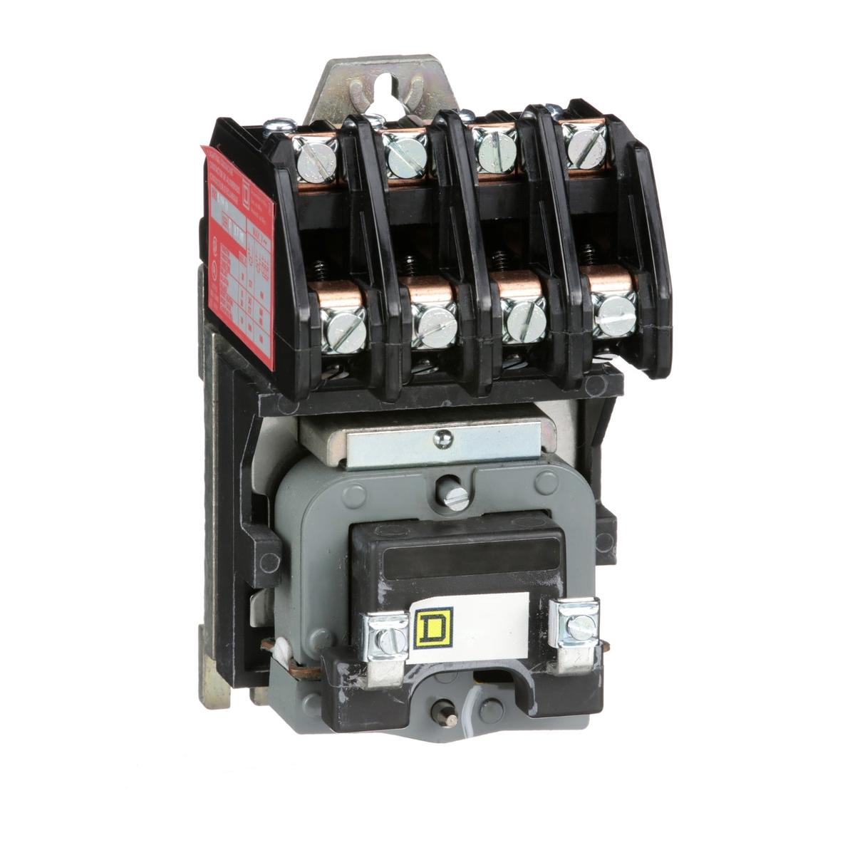 8903LO40V03 – Square D 30 Amp 4-Pole 220/240VAC Electrically Held Lighting Contactor