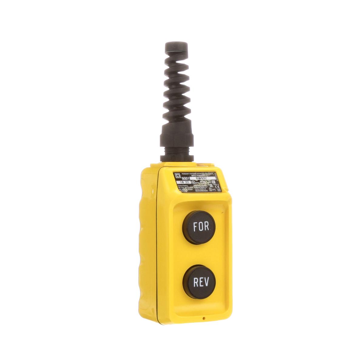 9001BW93Y – Square D 2NO Yellow Pendant Control Station 5A 600VAC Motor Control
