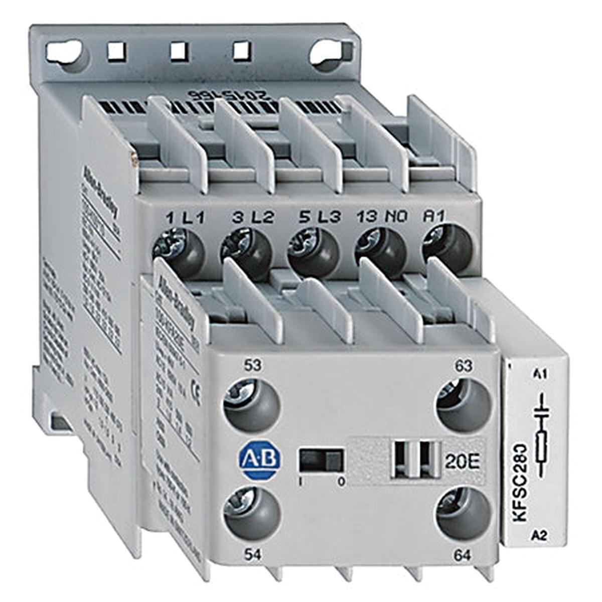 100-K09DJ10 – Allen-Bradley 9A 24V DC 3-Pole IEC Miniature Contactor with Auxiliary Contact