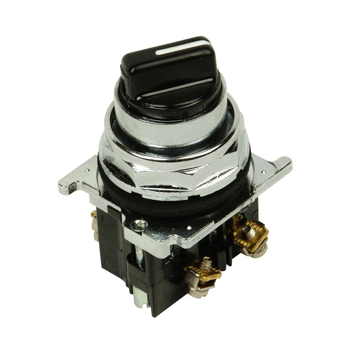 10250T20KB – Cutler Hammer 30.5mm Heavy-Duty Selector Switch, 2-Position, 600VAC, 1NO-1NC, NEMA 3/3R/4/4X/12/13, Black Knob, Non-Illuminated
