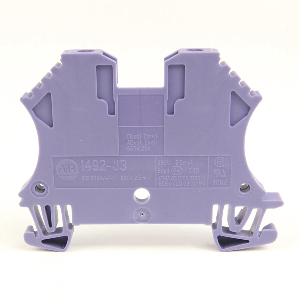 1492-J3-W – Allen-Bradley 20 Amp 600V AC/DC Motor Control Terminal Block, 35mm DIN Rail Mount