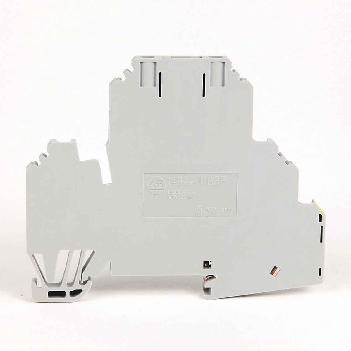 1492JDG3P – Allen-Bradley 20A 300V AC/DC 2-Circuit Plug-In Terminal Block with Ground