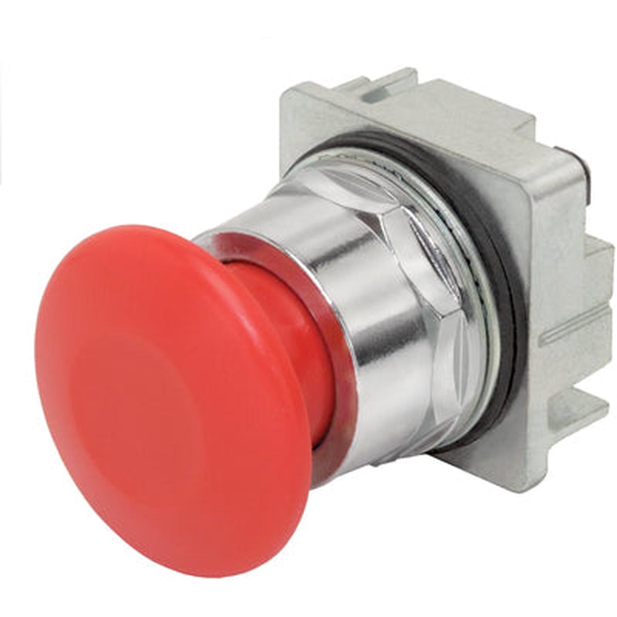 52PM9W2 – Siemens Command 52 Heavy Duty Non-Illuminated Pushbutton, 30mm, Mushroom Head, Chrome Finish, Watertight/Oiltight