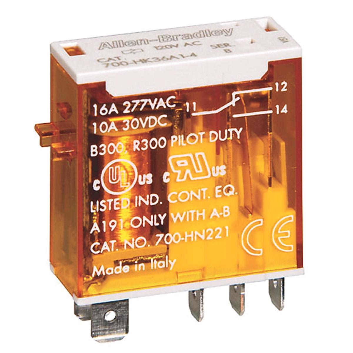700-HK36Z24 – Allen-Bradley 16 Amp 24V DC General Purpose Slim Line Relay SPDT