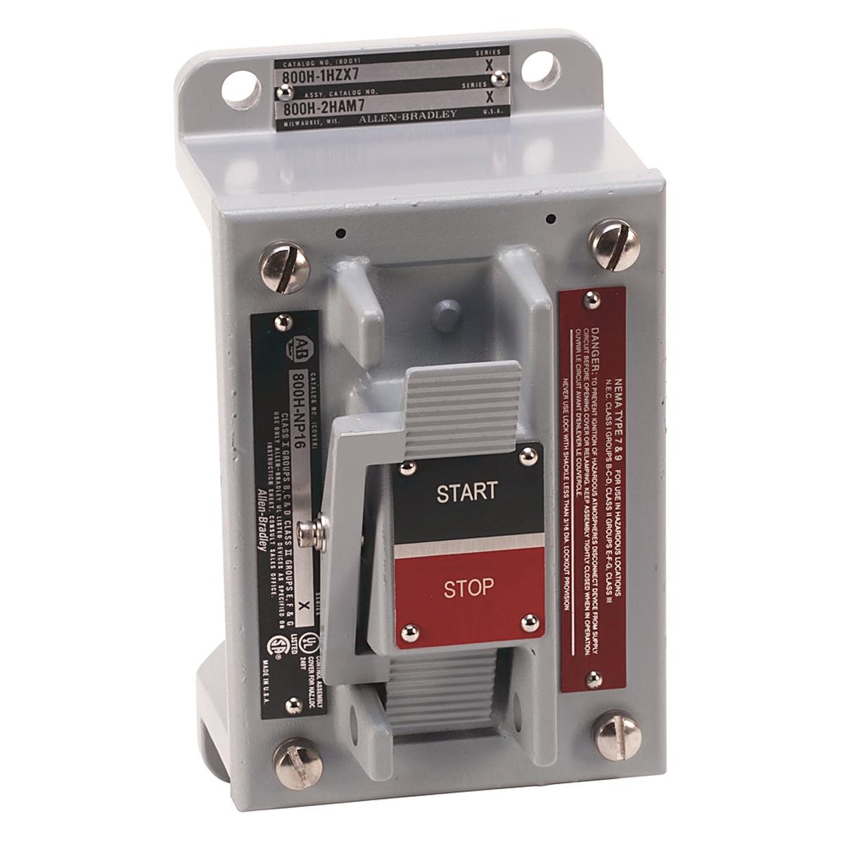 800H-2HAM7 – Allen-Bradley NEMA 7/9 Maintained Selector Switch, 1NO 1NC, Motor Control Pushbutton Station