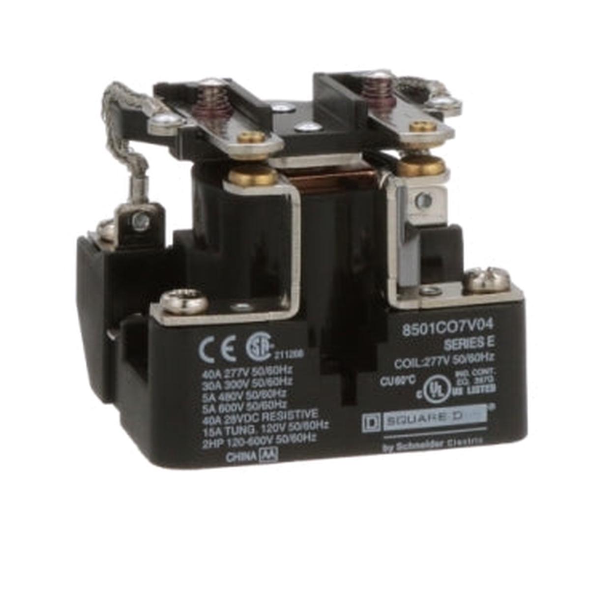 8501CO7V04 – Square D 30A 277VAC DPST 2NO General Purpose Power Relay Motor Control